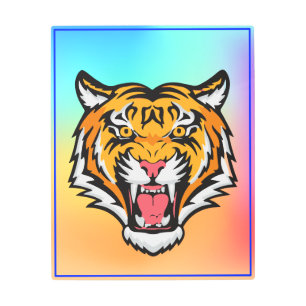 Roaring Tiger Head-25818 Metal Print