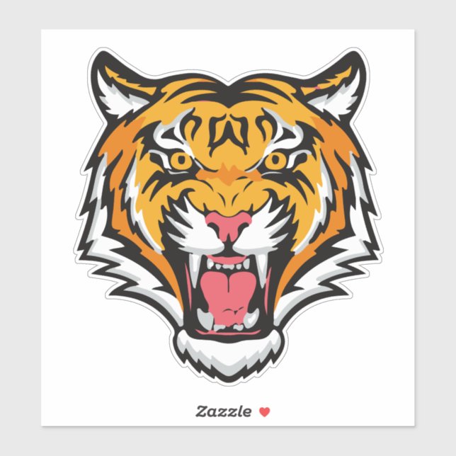 Roaring Tiger Head-25818 Sticker (Sheet)
