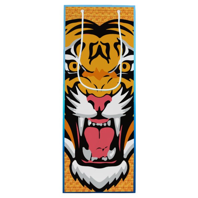 Roaring Tiger Head-25818 Travel Mug Wine Gift Bag (Front)