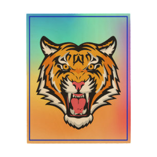 Roaring Tiger Head-25818 Wood Wall Art