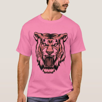 Roaring Tiger Head T Shirt Tattoo Pattern