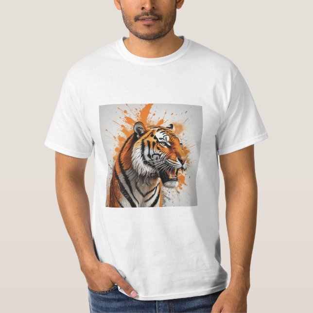 Roaring Tiger Hoodie T-Shirt (Front)