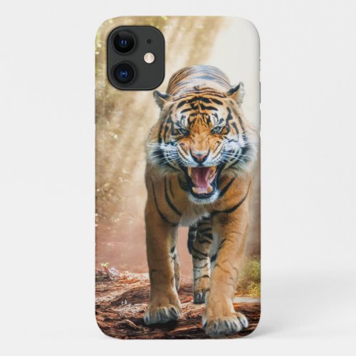 Roaring  Tiger in a Backlit Jungle iPhone 11 Case