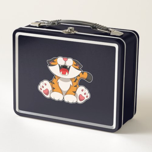 Roaring tiger metal lunch box