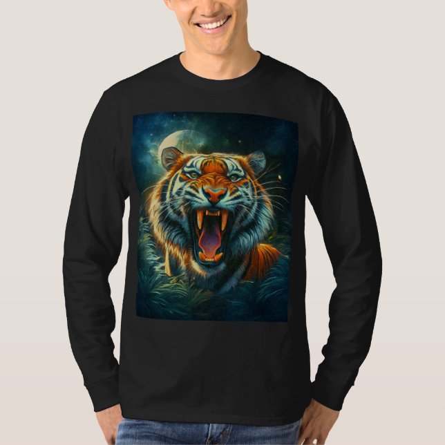 Roaring Tiger Moonlit Jungle T-Shirt (Front)