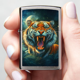 Roaring Tiger Moonlit Jungle Zippo Lighter