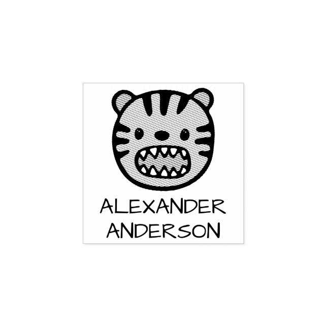 Roaring Tiger Personalize Rubber Stamp (Imprint)