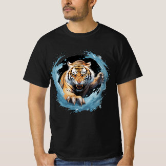 Roaring Tiger T-shirt in blue waters
