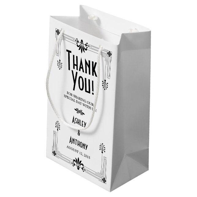 Roaring Twenties Art Deco Wedding Welcome Bag (Back Angled)