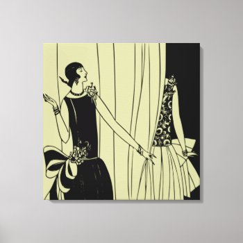 Roaring Twenties Art Deco Wrapped Canvas - Sepia by Regella at Zazzle