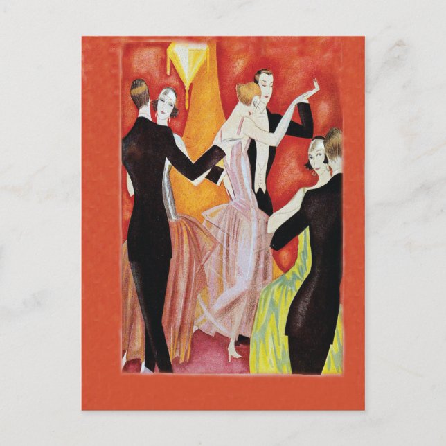 Roaring Twenties Dancing Couples Postcard (Front)