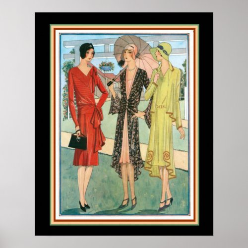 Roaring Twenties Deco Fashion Print 16 x 20