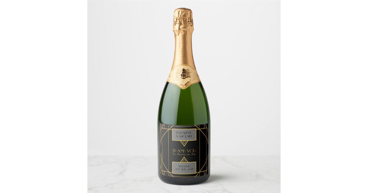 Roaring TWENTIES Flapper Art Deco Party Champagne Label | Zazzle