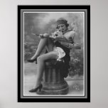 Roaring Twenties Flapper B&W Poster<br><div class="desc">Roaring Twenties,  Black and White French,  Postcard of Flapper. Available in other sizes ,  as well as,  canvas.</div>