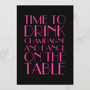 Roaring Twenties Fuchsia Bridal Shower Invitation