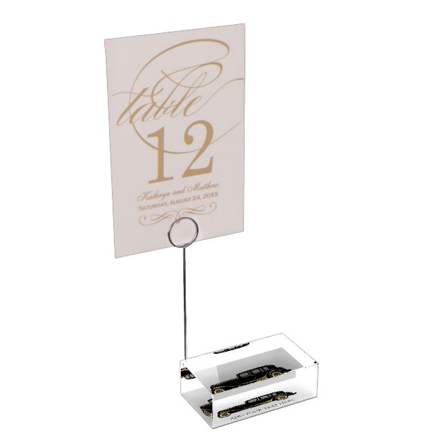 Roaring Twenties Gatsby Style Add Text Place Card Holder (Corner)