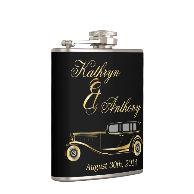 Roaring Twenties Gatsby Style Groom's Gift Hip Flask (Right)