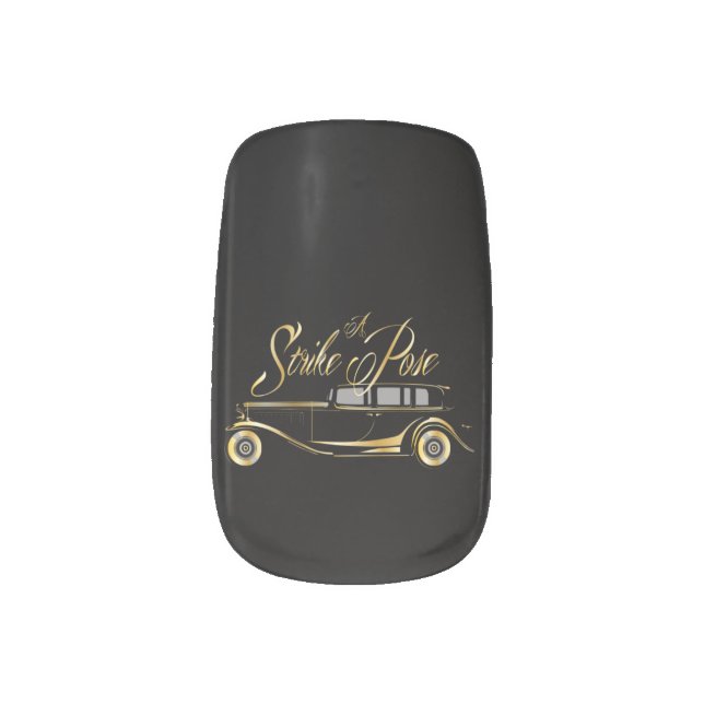 Roaring Twenties Gatsby Style Minx Nail Wraps (Right Thumb)