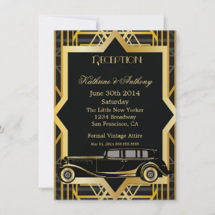 Roaring Twenties Gatsby Style Reception Invitation
