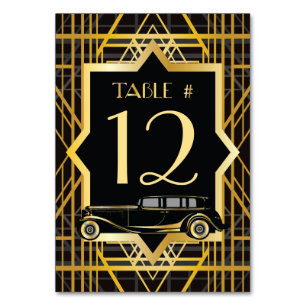 Roaring Twenties Gatsby Style Table Number
