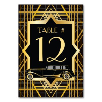 Roaring Twenties Gatsby Style Table Number by Wedding_Trends at Zazzle