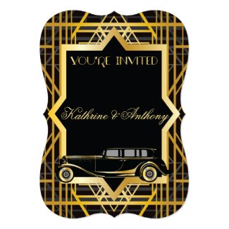 Roaring Twenties Gatsby Style Wedding Invitation