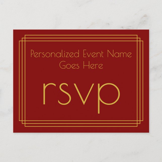 Roaring Twenties Look RSVP Postcard (Front)