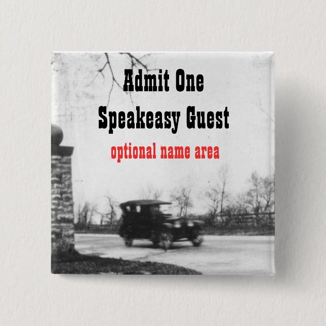 Roaring Twenties Party Name Tag Button (Front)