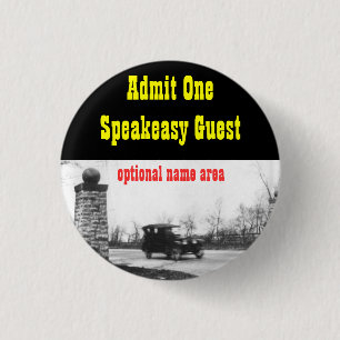 Roaring Twenties Prohibition Theme Name Badge Pinback Button