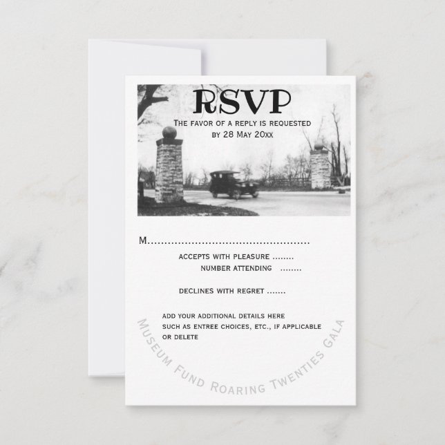 Roaring Twenties RSVP Guest Response (Front)