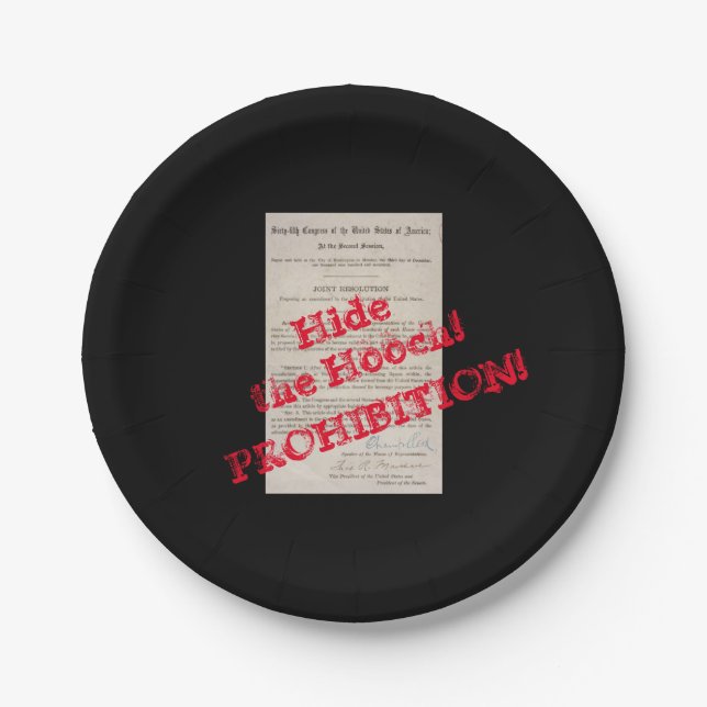 Roaring Twenties Speakeasy Prohibition Hooch Paper Plates (Front)