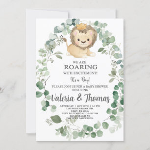 Roaring with excitement Lion baby shower invite. Invitation