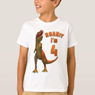 ROARrr I’m 4 Fun T-Rex Kid Birthday T-Shirt