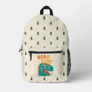 Roarsome Cartoon Dinosaur Kids Backpack Design