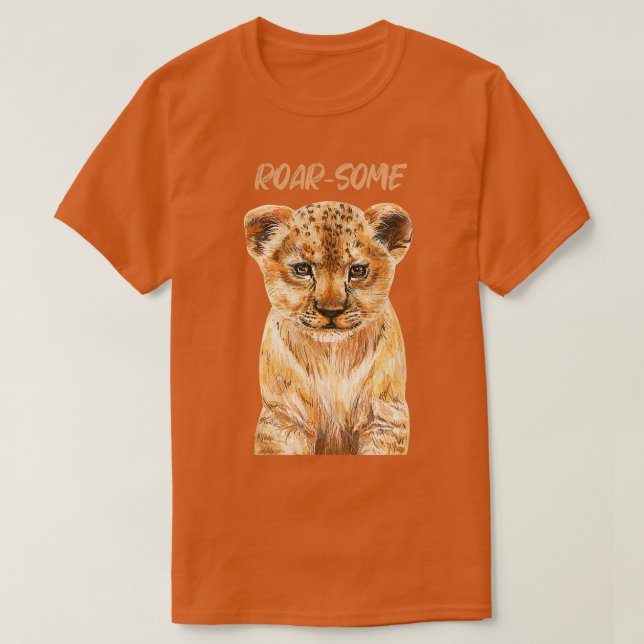 ROARSOME Cute Lion Cub Baby Lion Safari Wild Anima T-Shirt (Design Front)