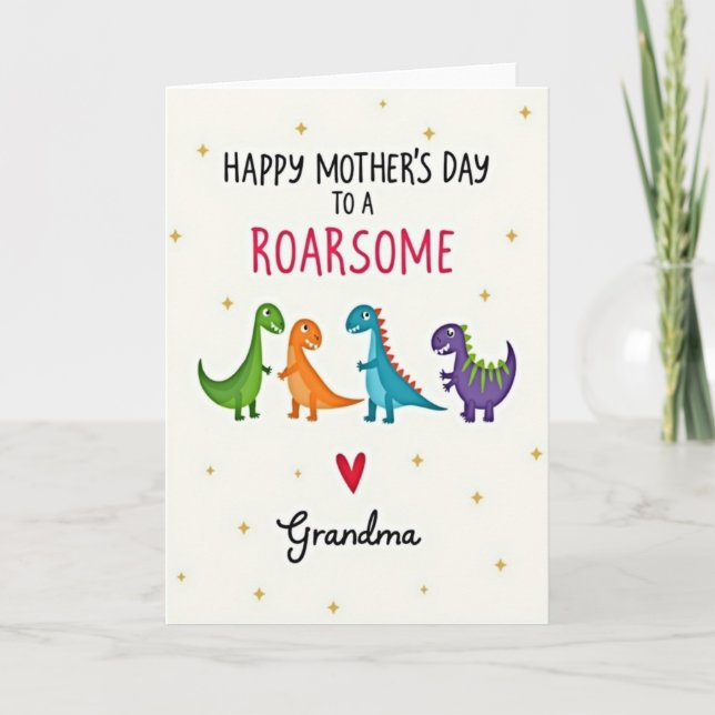Roarsome Grandma Mothers Day Card (Front)