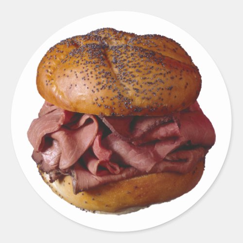 Roast Beef Sandwich Classic Round Sticker