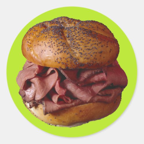 Roast Beef Sandwich Classic Round Sticker