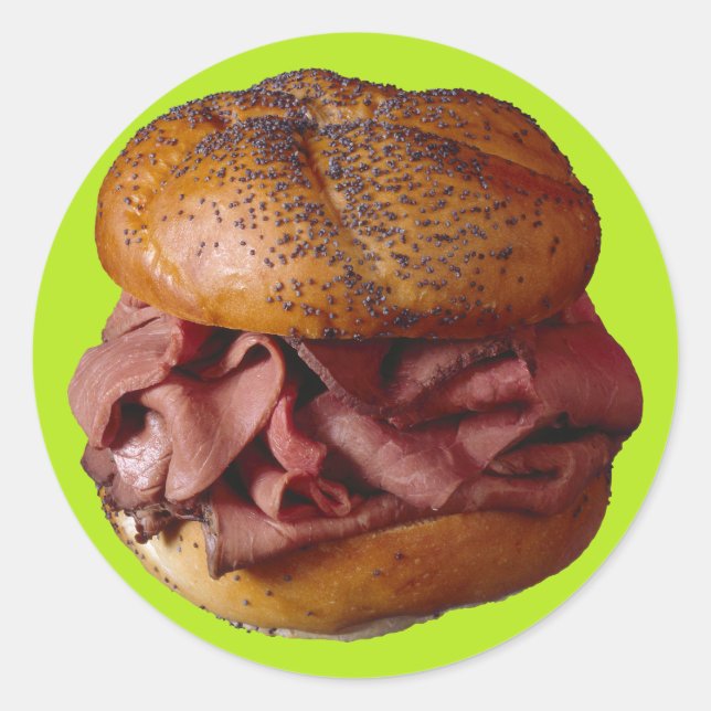 Roast Beef Sandwich Classic Round Sticker (Front)