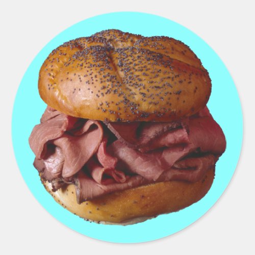 Roast Beef Sandwich Classic Round Sticker