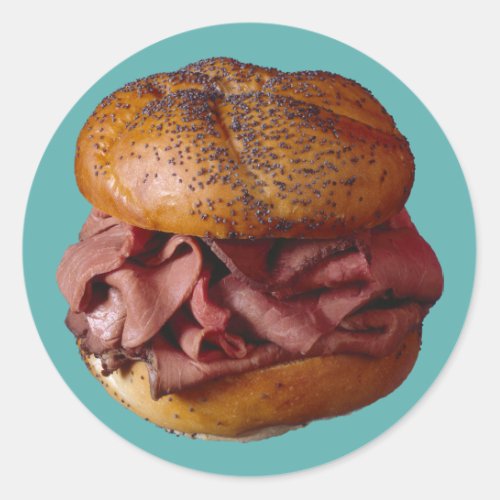 Roast Beef Sandwich Classic Round Sticker