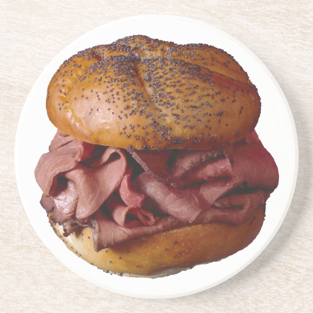 Roast Beef Sandwich Drink Coaster (Front)