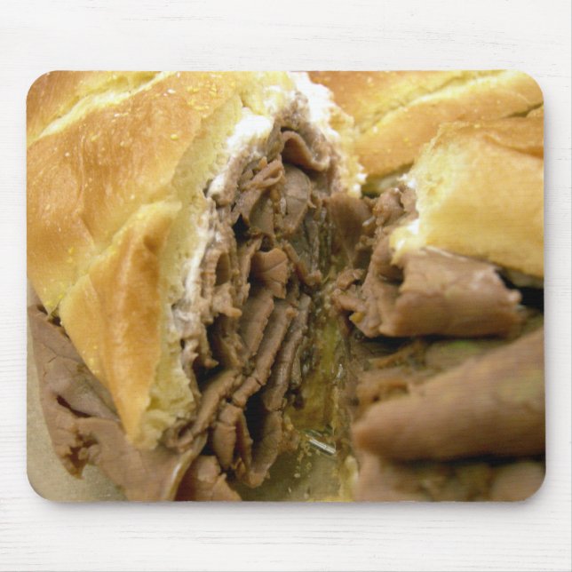 Roast beef sandwich with creamy goat cheese mouse pad (Front)