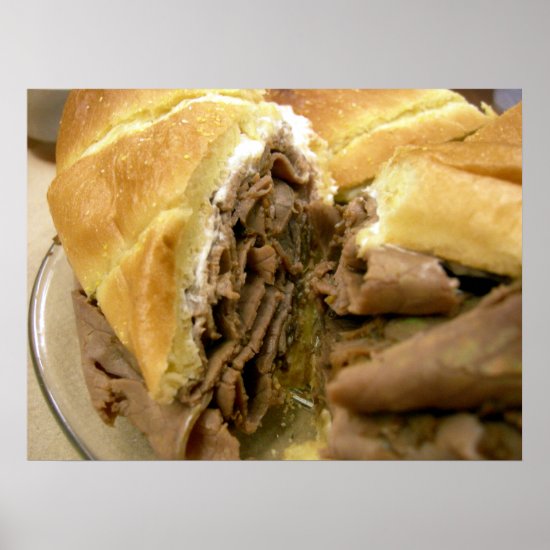 Roast beef sandwich with creamy goat cheese poster