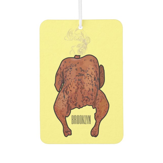 Roast chicken cartoon illustration  air freshener (Front)