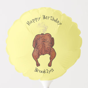 Roast chicken cartoon illustration balloon