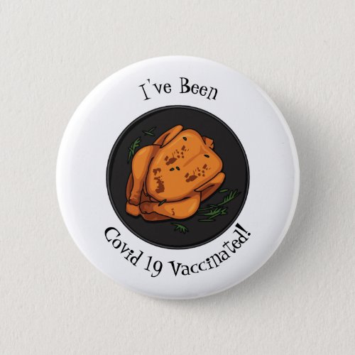 Roast chicken cartoon illustration button