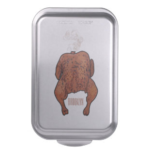 Roast chicken cartoon illustration  cake pan