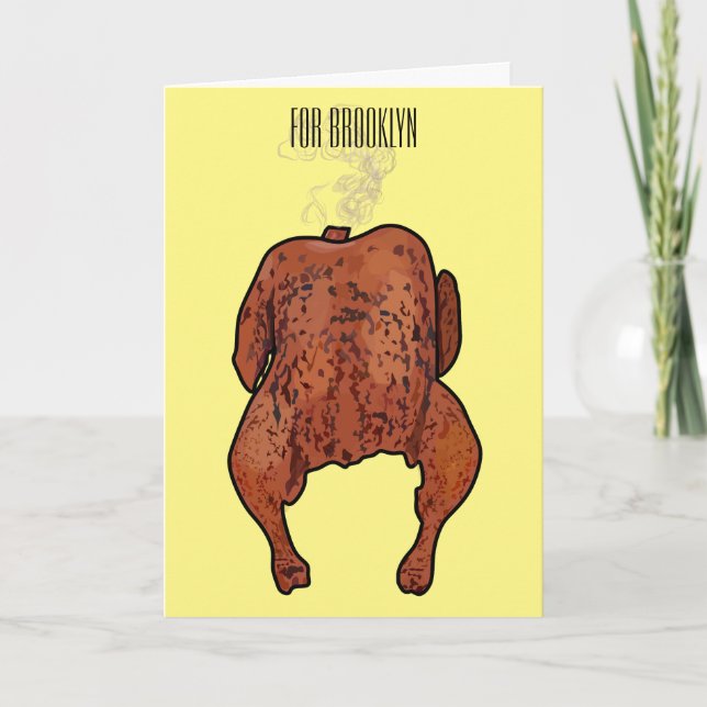 Roast chicken cartoon illustration  card (Front)