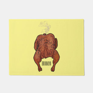 Roast chicken cartoon illustration  doormat